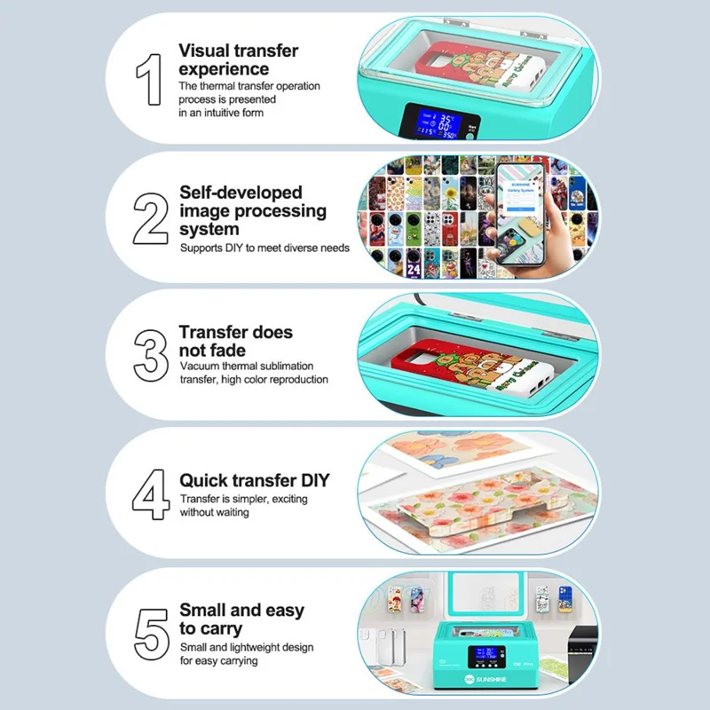 SUNSHINE C2 Pro 3D Thermal Transfer Machine Intelligent and Precise Control Visual Transfer Experience - EU Plug