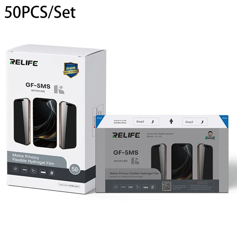 RELIFE GF-5MS 50Pcs Matte Privacy Hydrogel Film Anti-peep Full Screen Protector (Work with SUNSHINE C3 Mix Ultra)