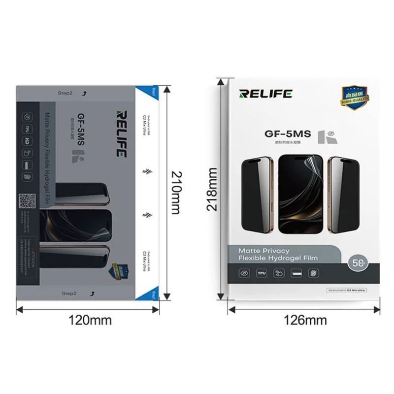 RELIFE GF-5MS 50Pcs Matte Privacy Hydrogel Film Anti-peep Full Screen Protector (Work with SUNSHINE C3 Mix Ultra)