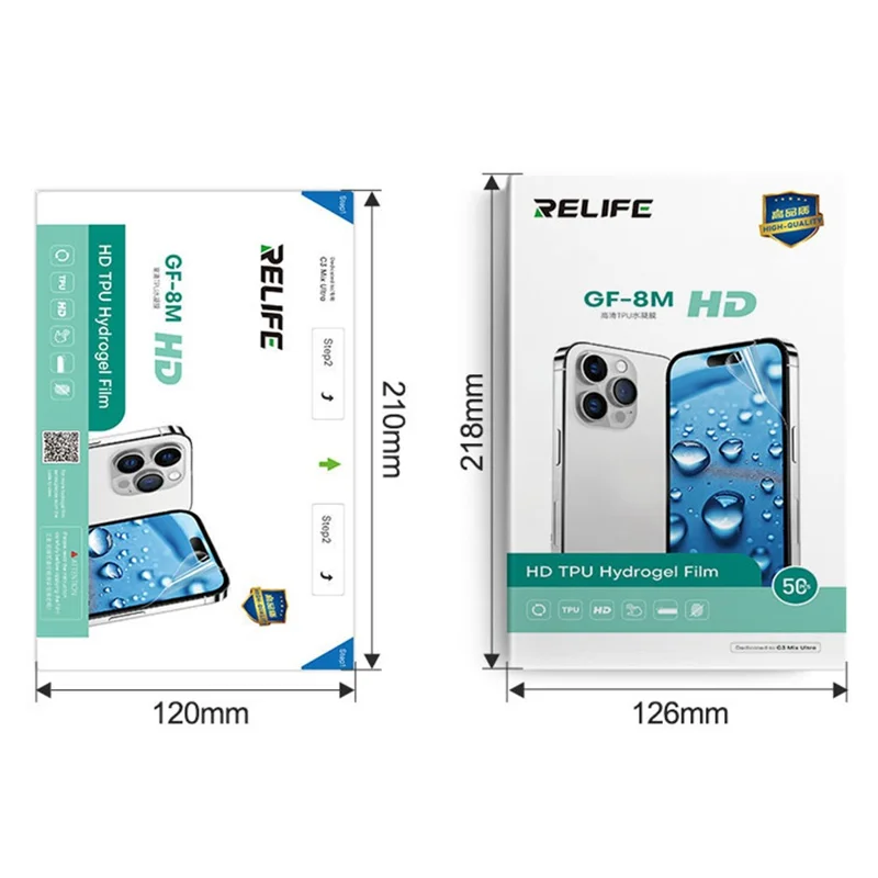 RELIFE GF-8M 50Pcs Full Coverage TPU HD Hydrogel Film Anti-fingerprint Screen Protector (Work with SUNSHINE C3 Mix Ultra)