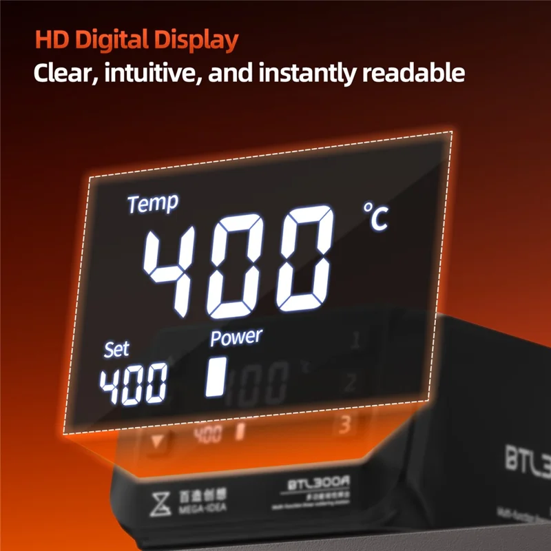 Stazione saldante lineare multifunzione MEGA-IDEA BTL300A con display digitale - Spina UE