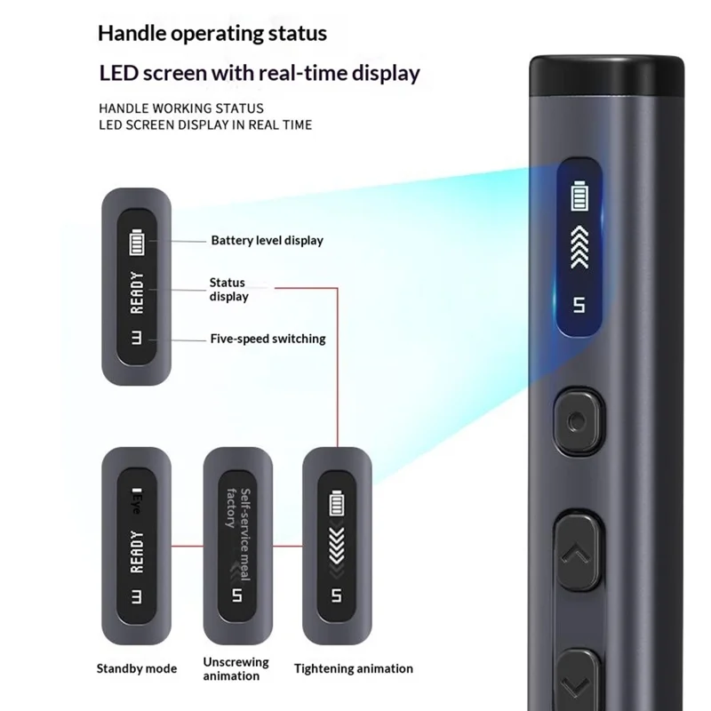 JIAFA 78 i 1 el-skruesæt med 5 drejmomenttrin, LED-skærm og USB-C til reparation af telefoner