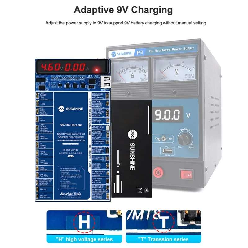 SUNSHINE SS-916 Ultra V3.0 Phone Battery Charging Activation Fixture for iPhone 8-17 Series Android