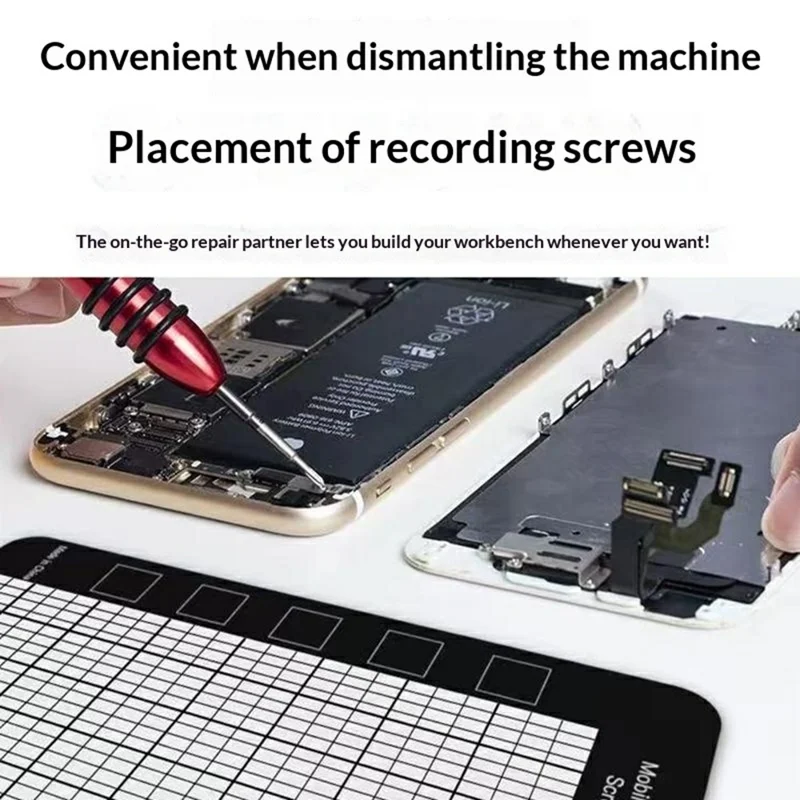 Tapis organisateur magnétique JIAFA 145 x 45 mm, tampon mémoire pour vis, outils de réparation de téléphone portable