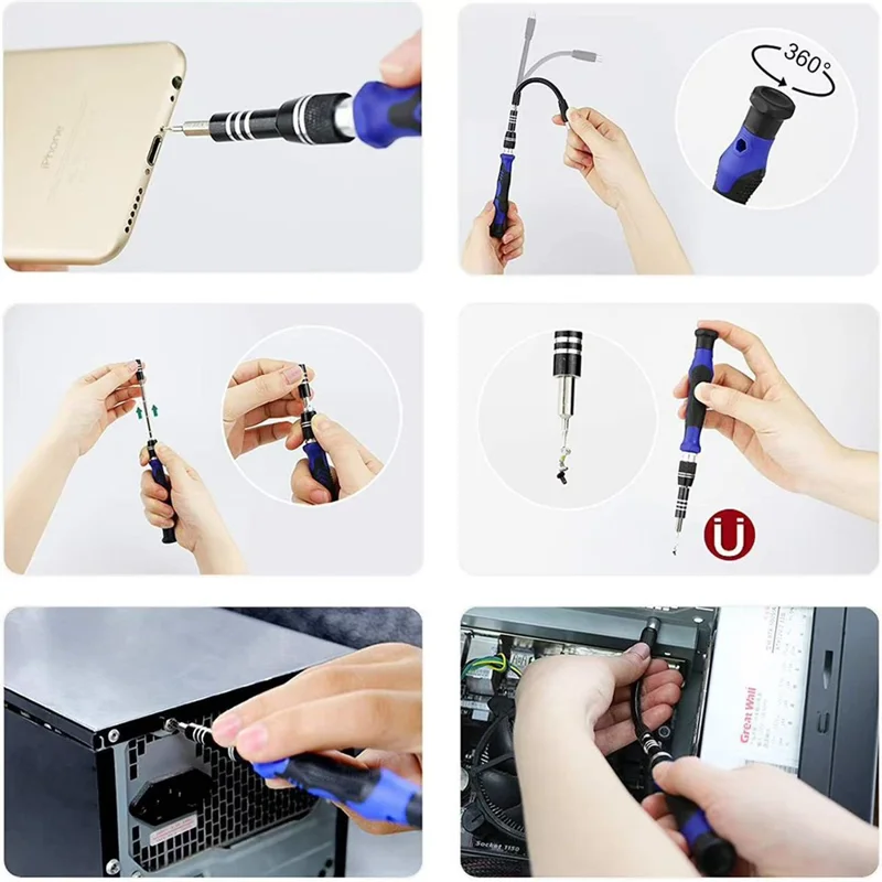 JIAFA 142 in 1 Electric Screwdriver Set Precision Repair Tools Kit with Bits for Phone Computer