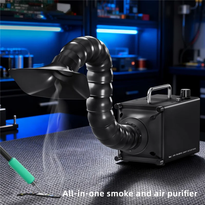 QIANLI AF100 Dust Mist Purifier 80W Fume Extractor 3-Layer Filter for Electronics Soldering - EU Plug