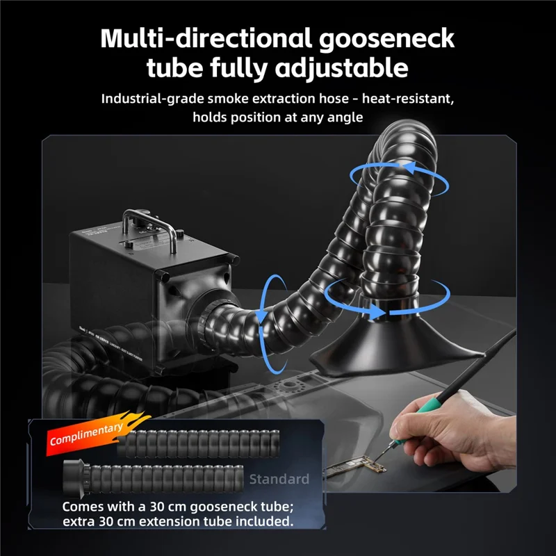 QIANLI AF100 Dust Mist Purifier 80W Fume Extractor 3-Layer Filter for Electronics Soldering - EU Plug