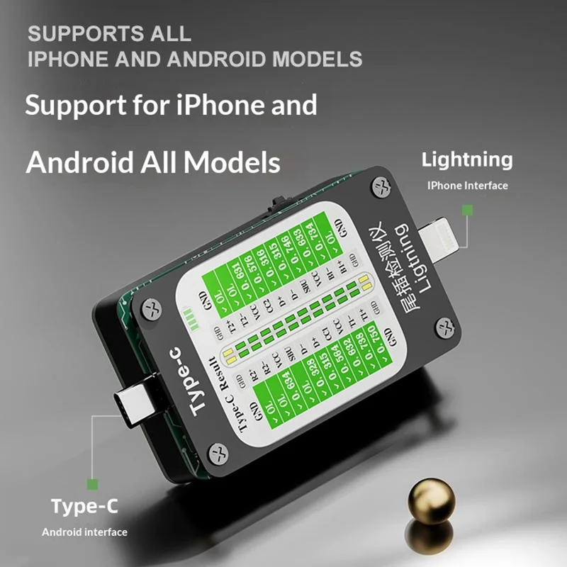 VBEST VB-U4 Tail Plug Tester IP Type-C Interface Detector for iPhone Android Phone