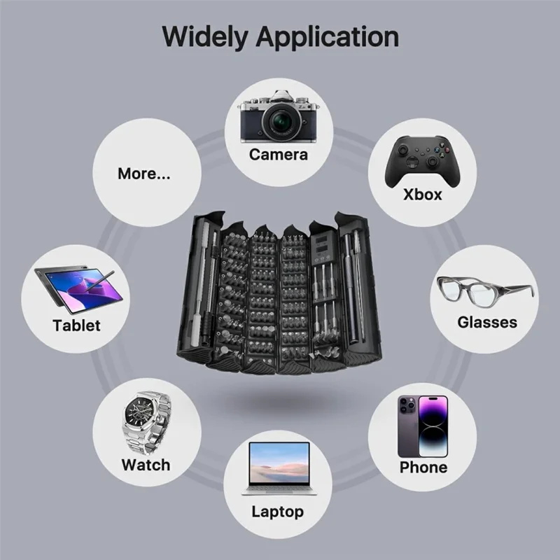 AXTH 128 in 1 Precision Screwdriver Set S2 Steel Bits Portable Repair Tool Kit for iPhone MacBook Switch