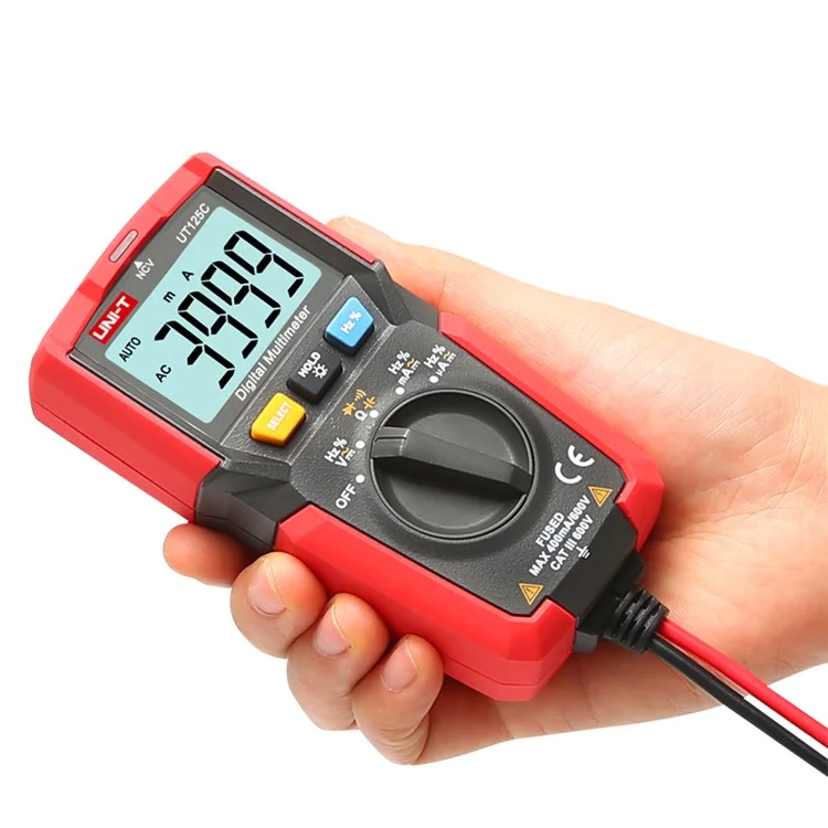 UNI-T UT125C Mini LCD Digital Multimeter Dc/wechselstromspannungsstrom Ncv-kapazitätswiderstandsdiodendioden-tester Voltmeter Amperemeter