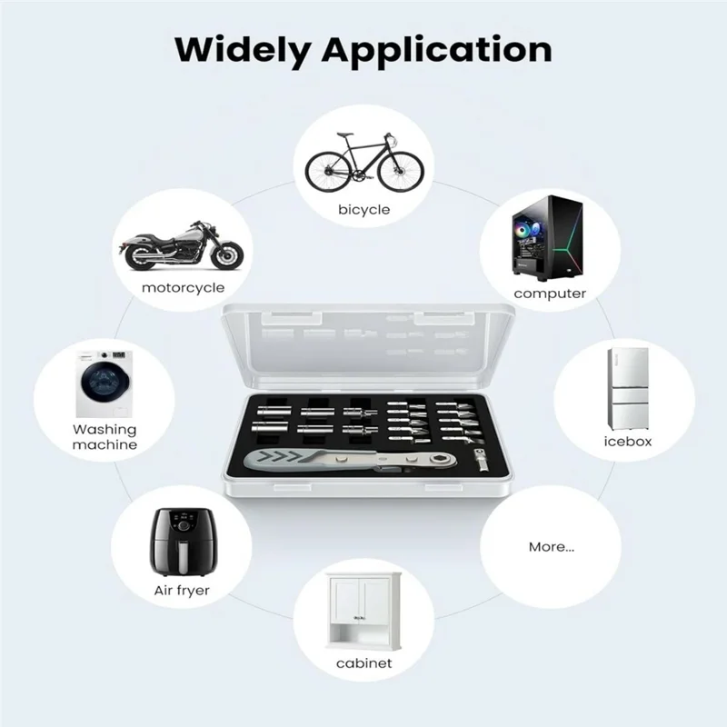 AXTH 17 in 1 Right Angle Ratcheting Screwdriver Set 36-Tooth Magnetic Bits Sockets Tool Kit for Electronics Repair