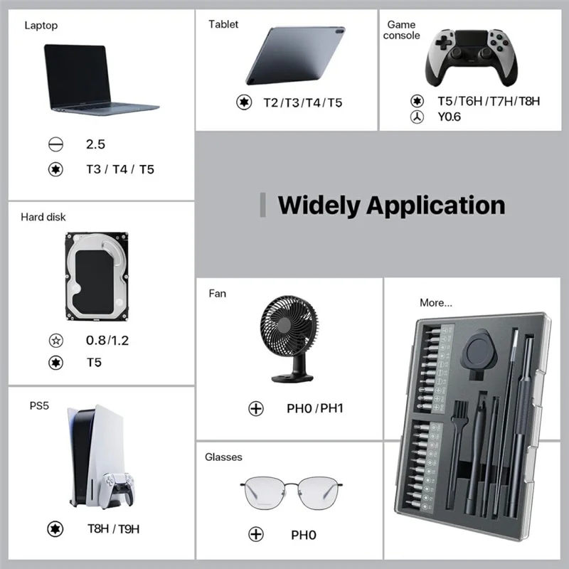 AXTH 29 in 1 Precision Screwdriver Set Bearing Steel Bits Magnetic Driver Tool Kit for Electronics Repair