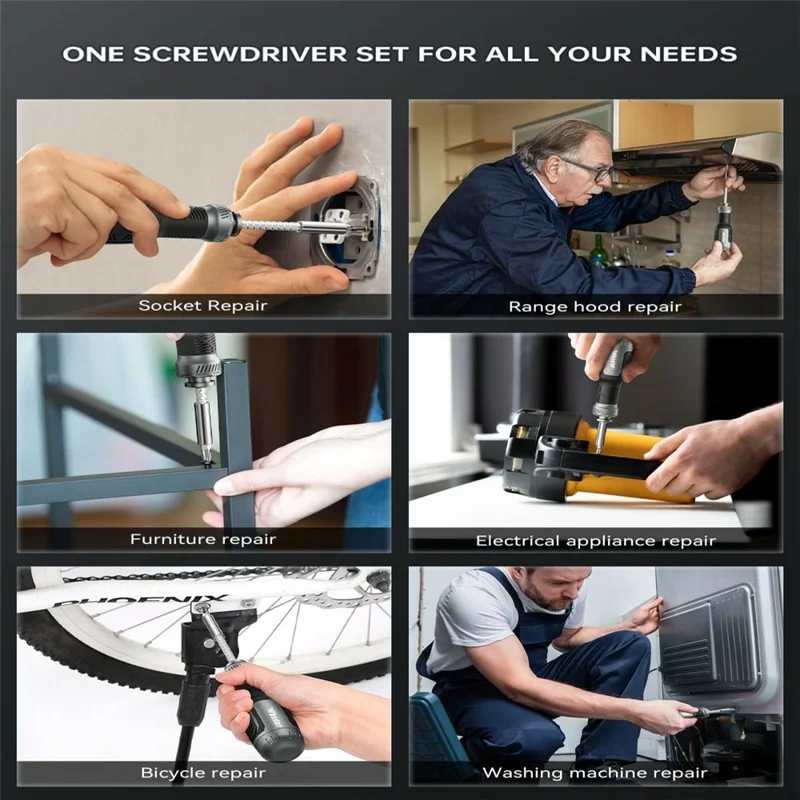 WESDUT 13 in 1 Retractable Screwdriver Set Telescopic Multi-Function Multi-Tool Kit for Home Repair