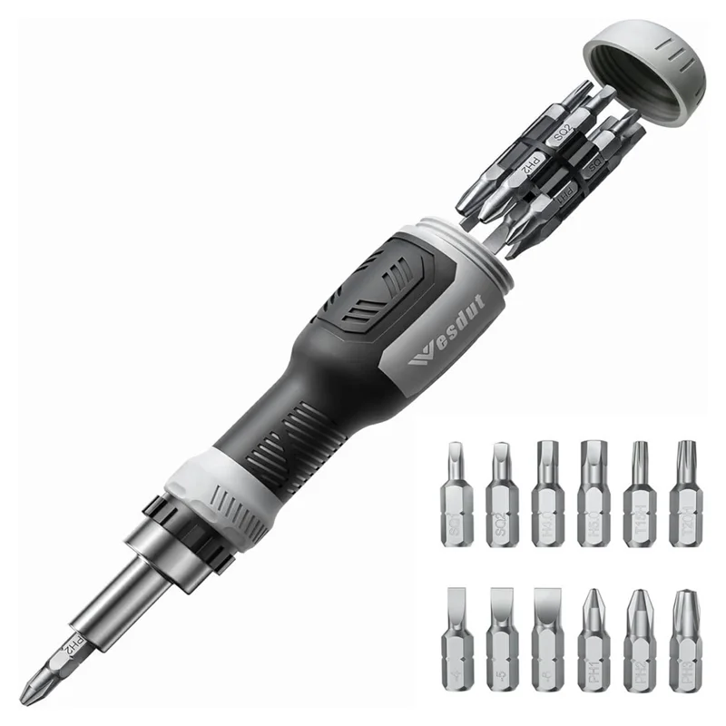WESDUT 13 in 1 Ratchet Screwdriver Set 45-Tooth Multi-Bit Tool Kit for Home Repair Electronics
