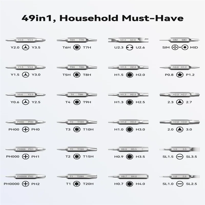 WESDUT 49 in 1 Precision Screwdriver Set Magnetic Bits S2 Steel Repair Tools Kit for Electronics