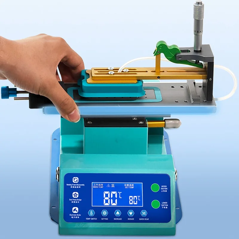 YYD Lucky Bird 180W Smart Phone Screen Separator 360 Degree Rotation Tilt Separation Machine, EU Plug / 220V - Green