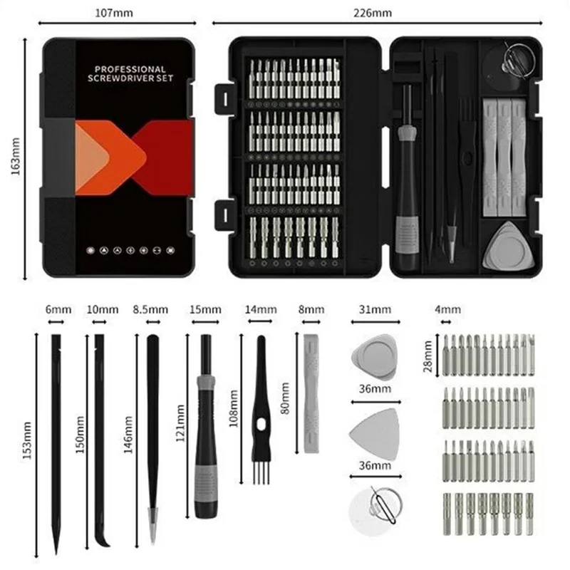 Juego de destornilladores de precisión JIAFA 58 en 1 con puntas CRV magnéticas y mango de PP para reparación de teléfonos