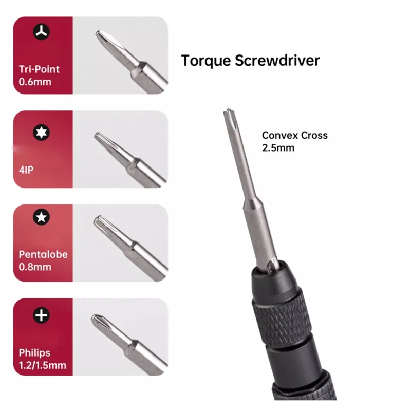 Tournevis à couple MR. YANG avec 5 embouts interchangeables, outil de précision à arrêt automatique pour réparations électroniques