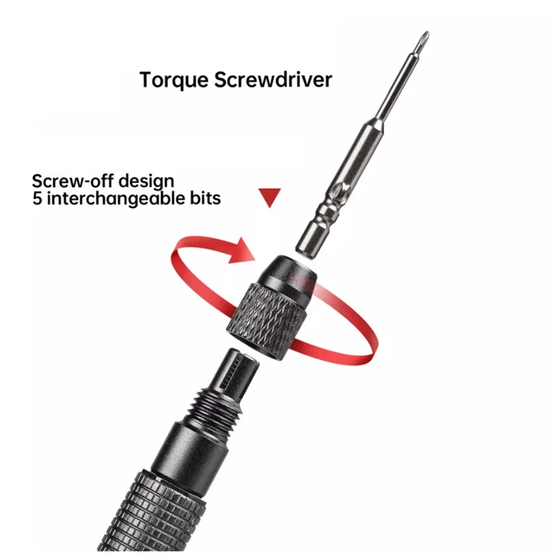 Tournevis à couple MR. YANG avec 5 embouts interchangeables, outil de précision à arrêt automatique pour réparations électroniques