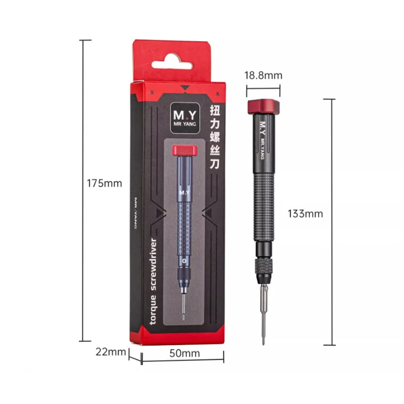 Tournevis à couple MR. YANG avec 5 embouts interchangeables, outil de précision à arrêt automatique pour réparations électroniques