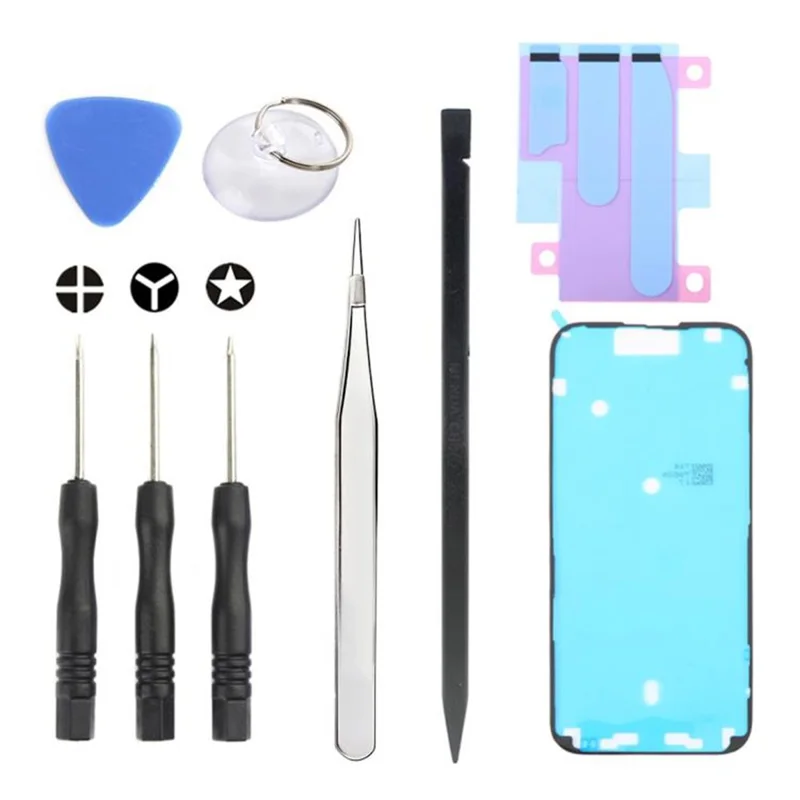 JF-8162 For iPhone 16 Pro Max 9 in 1 Battery Repair Tool Kit with Adhesive Pry Tools Screwdriver Set