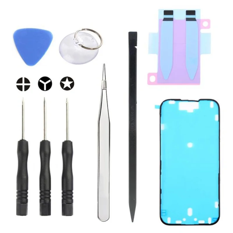 JF-8162 For iPhone 16 9 in 1 Battery Repair Tool Kit with Adhesive Pry Tools Screwdriver Set