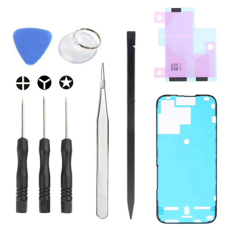 JF-8162 For iPhone 15 Pro 9 in 1 Battery Repair Tool Kit with Adhesive Pry Tools Screwdriver Set