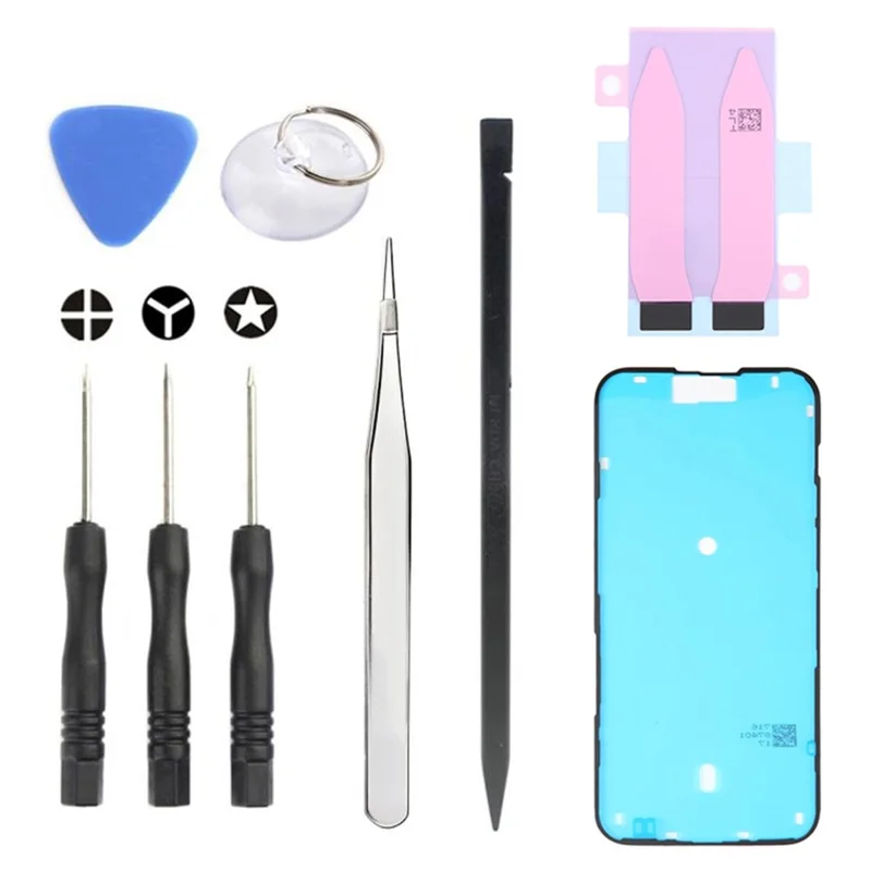 JF-8162 For iPhone 15 Plus 9 in 1 Battery Repair Tool Kit with Adhesive Pry Tools Screwdriver Set