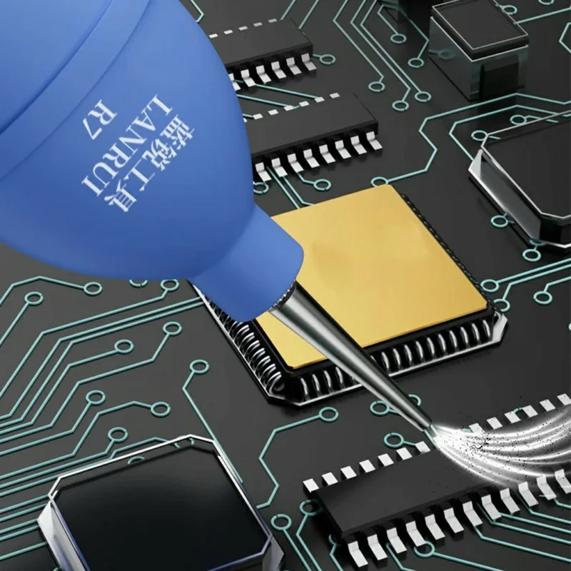 LANRUI R7 Dust Blower Ball Manual Rubber Air Blower for Camera Phone Electronics Cleaning - Blue