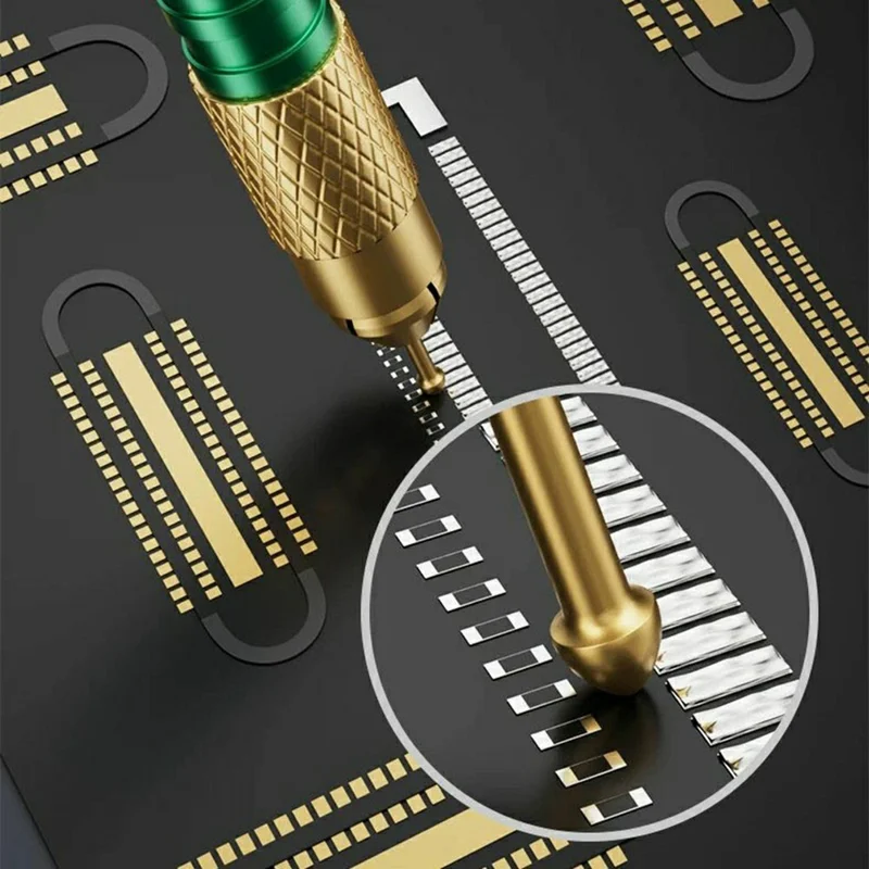 LANRUI M24 Kit d'aiguille de désoxidation en cuivre rouge Plaqué Rouge Poignée antidérapante Aiguille à tête sphérique pour Phone Socket Connecteur de batterie