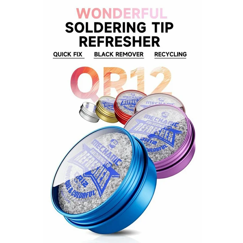 MECHANIC QR12 Soldering Iron Tip Cleaning Pastes 5 Seconds Quick Fix Black Layer Remover for PCB Repair (Colors Random Delivery)