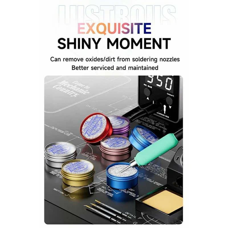 MECHANIC QR12 Soldering Iron Tip Cleaning Pastes 5 Seconds Quick Fix Black Layer Remover for PCB Repair (Colors Random Delivery)