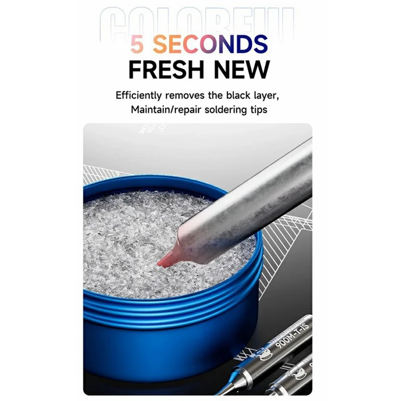 MECHANIC QR12 Soldering Iron Tip Cleaning Pastes 5 Seconds Quick Fix Black Layer Remover for PCB Repair (Colors Random Delivery)