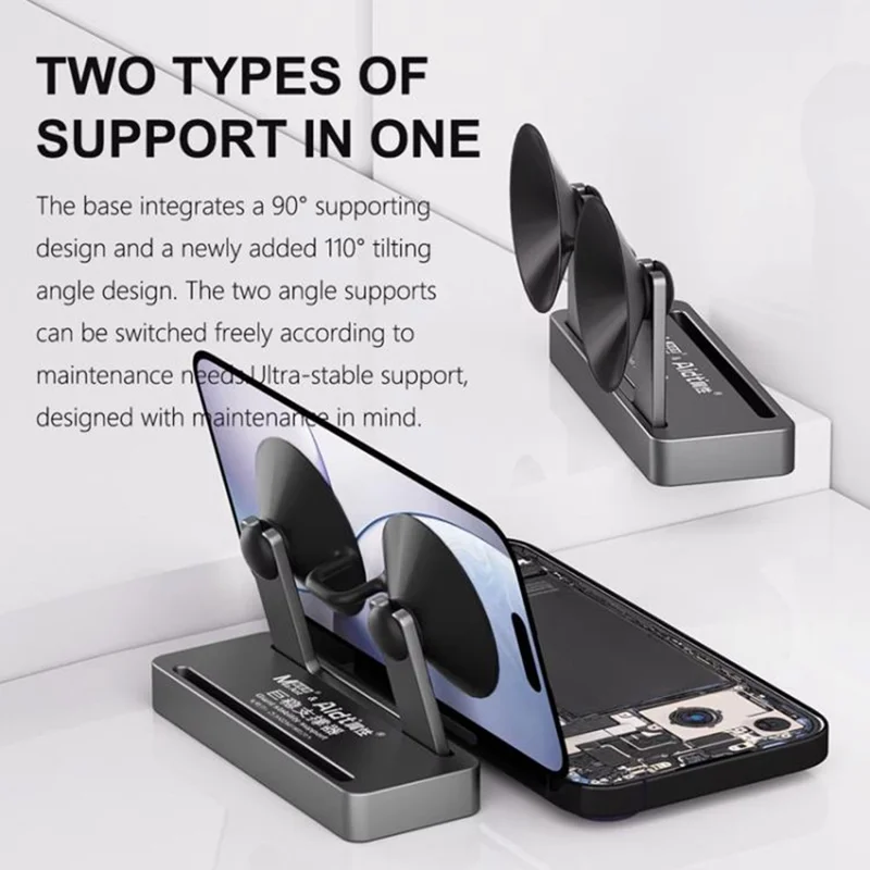 MAANT M095 Giant Stability Phone Screen Support Stand Dual Suction Cup Holder Side Mount Support Tool for Mobile Phone Maintenance