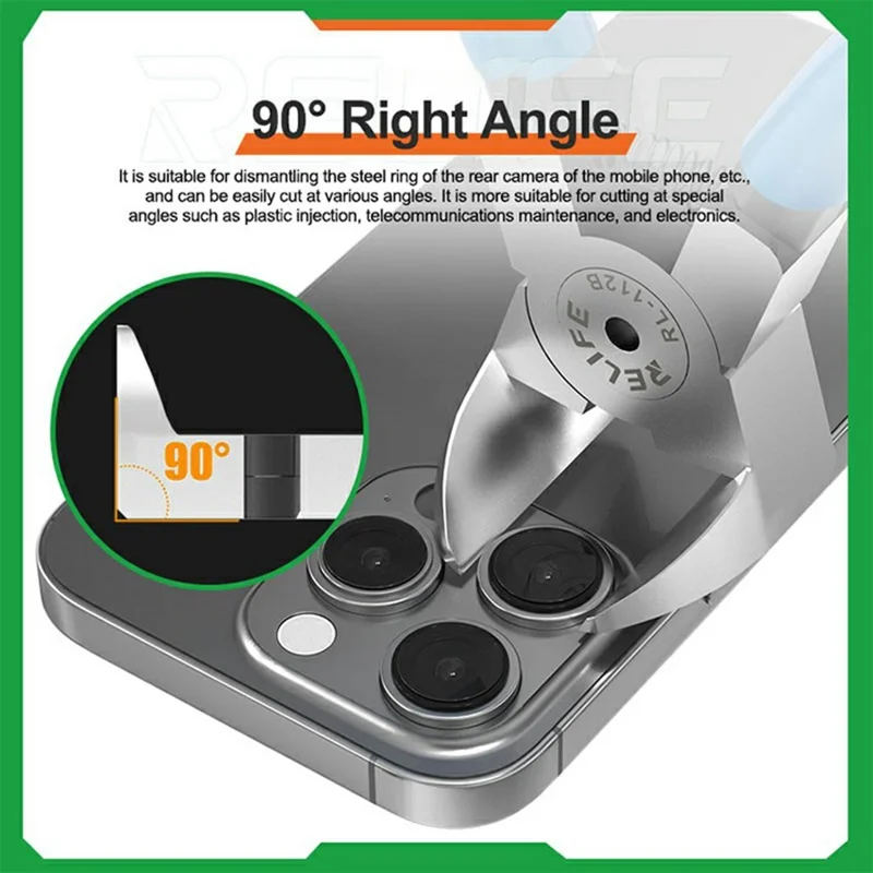RELIFE RL-112B 90° Right Angle Pliers Alloy Steel Flat Cutting Tool for Phone Camera Ring Repair