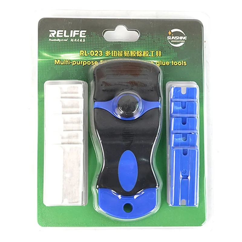 RELIFE RL-023 Multifunctional Glue Removing Tool Screen Repair Blade Phone Disassembly Kit with Plastic Metal Blades