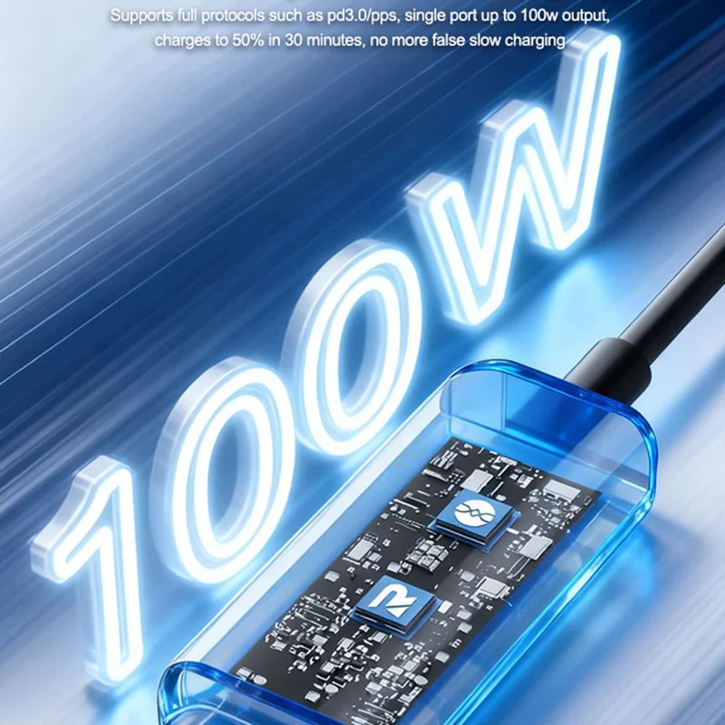 RELIFE XA7 100W 1 para 2 Cabo de Carregamento Rápido com Visor Digital, Cabo Inteligente PD3.0 USB-C para Teste de Dispositivos