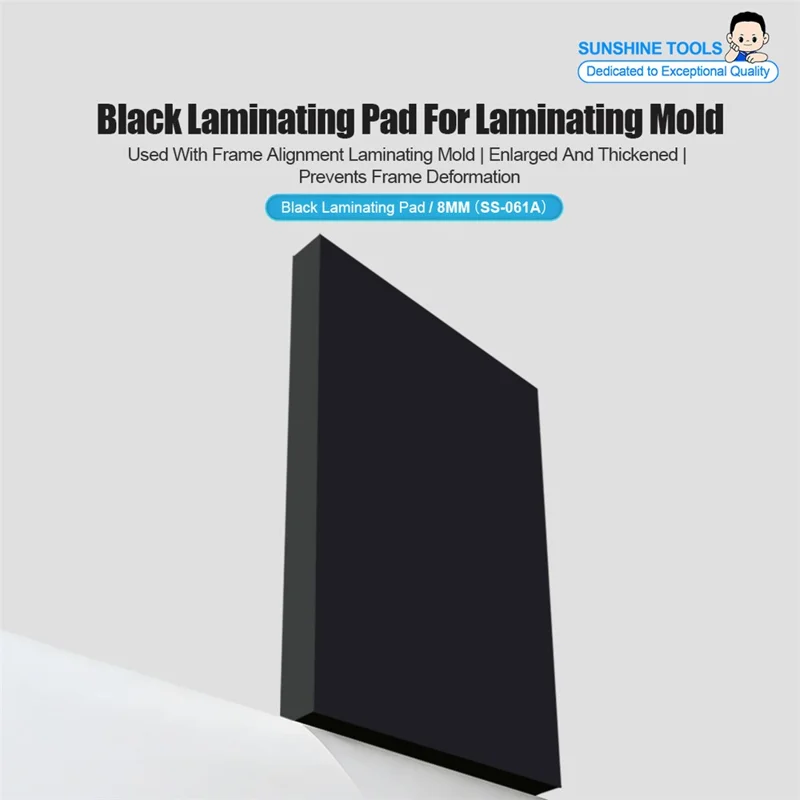 SUNSHINE SS-061A 8mm Thickened Laminating Pad Sponge Pad Laminating Mat for Phone Screen Repair Positioning Mold Frame Protection - Black