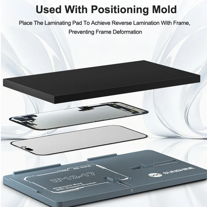 SUNSHINE SS-061A 8mm Thickened Laminating Pad Sponge Pad Laminating Mat for Phone Screen Repair Positioning Mold Frame Protection - Black