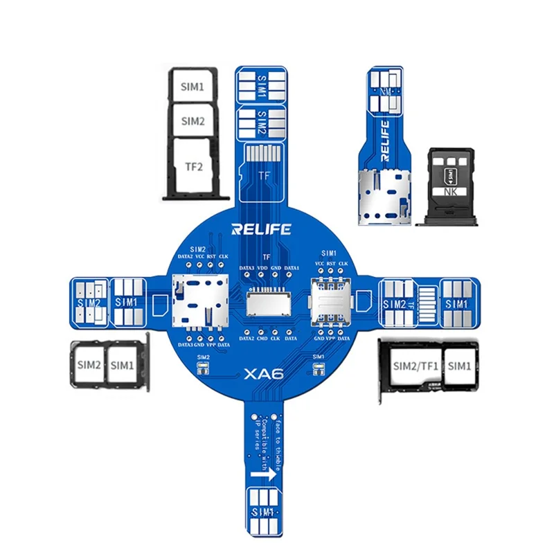 RELIFE XA6 Dual SIM Card Signal Test Board No Disassembly TF NM Card Signal Detector Test Tool for iPhone Android