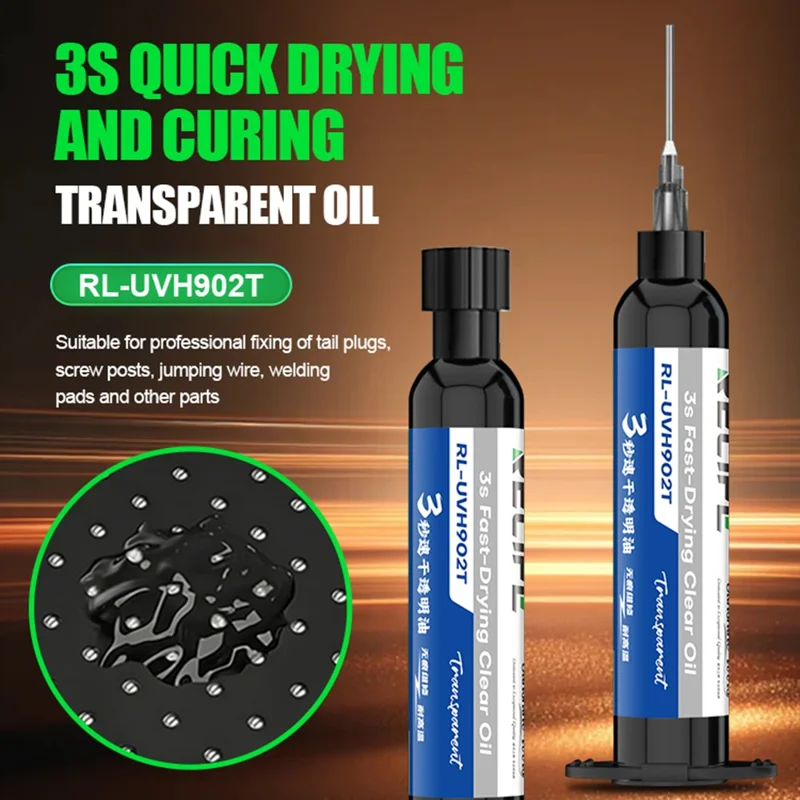 RELIFE RL-UVH902T 3-Sekunden-Schnelltrocknendes klares Aushärteöl Transparentes UV-Klebeharz zur Reparatur von Leiterplatten