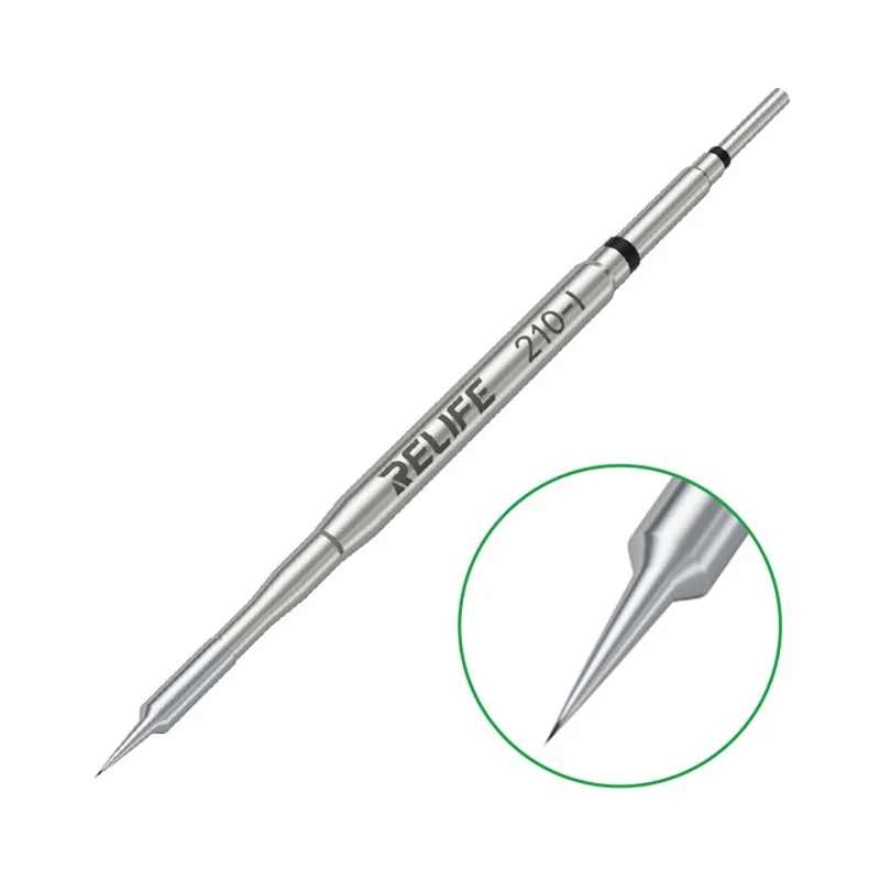 RELIFE 210 3-teiliges Lötkolben-Spitzen-Set 80 mm Messer Gerade Gebogen Mehrschichtige Nano-Vergoldung Ersatzlötkolben-Spitzen Reparaturwerkzeug für Elektronik