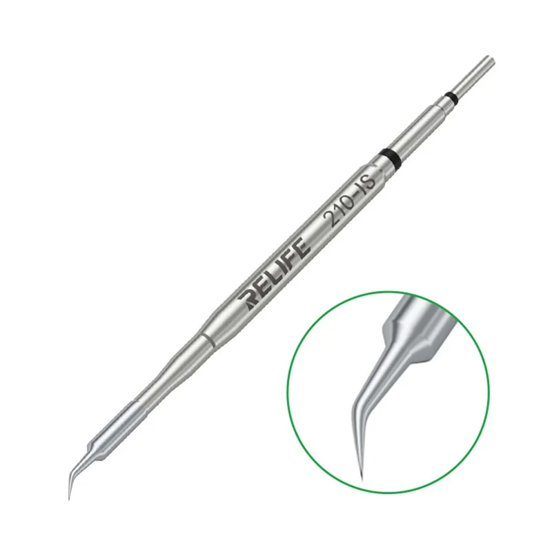 RELIFE 210 3-teiliges Lötkolben-Spitzen-Set 80 mm Messer Gerade Gebogen Mehrschichtige Nano-Vergoldung Ersatzlötkolben-Spitzen Reparaturwerkzeug für Elektronik