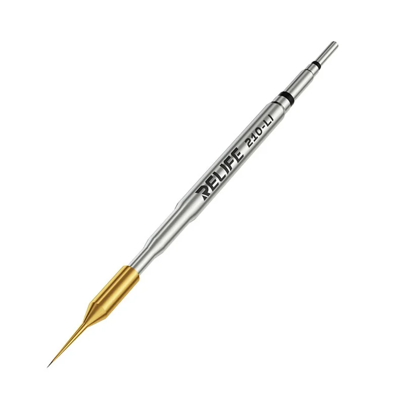 RELIFE 210-LI 0.1mm Ultra Sharp Soldering Iron Tip Pure Copper Soldering Station Iron Tip Welding Tool Replacement for Phone Screen Repair