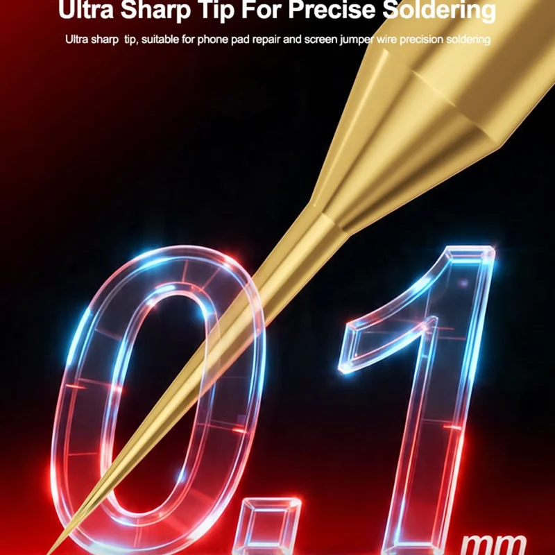 RELIFE 210-LI 0.1mm Ultra Sharp Soldering Iron Tip Pure Copper Soldering Station Iron Tip Welding Tool Replacement for Phone Screen Repair
