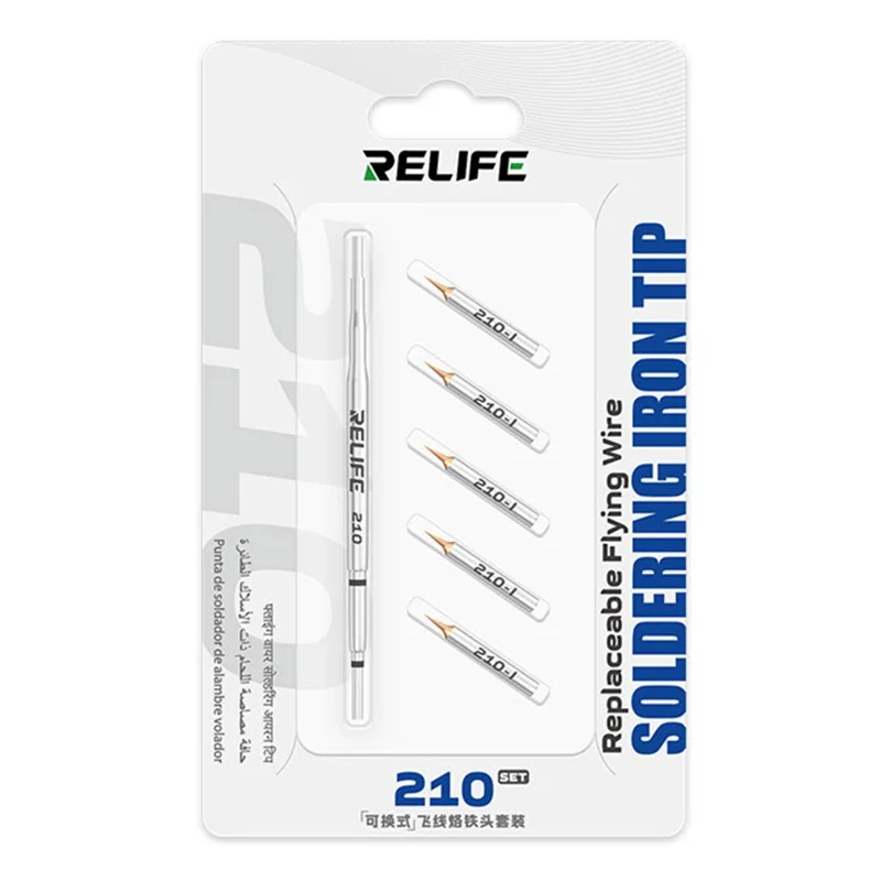 RELIFE 210 1 Set 0,1 mm Punta del saldatore in rame puro Ultrafine Punta sostituibile Strumento per saldatura per riparazione filo ponticello