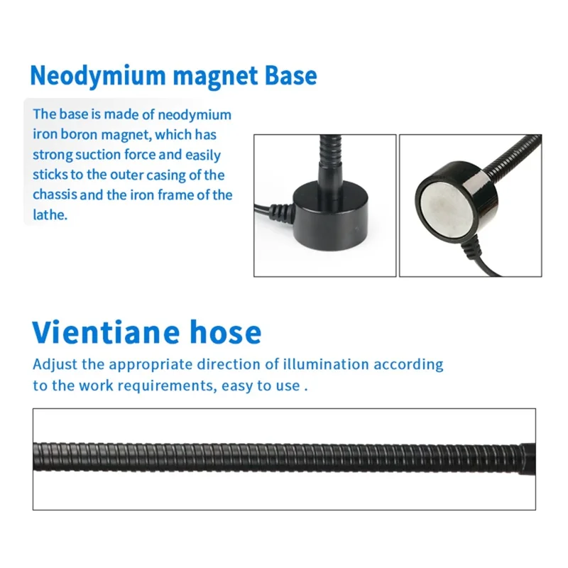 SUNSHINE SS-804 Magnetic LED Work Light 10W Aluminum Heat Dissipation Flexible Hose COB Desk Lamp for Repair - EU Plug