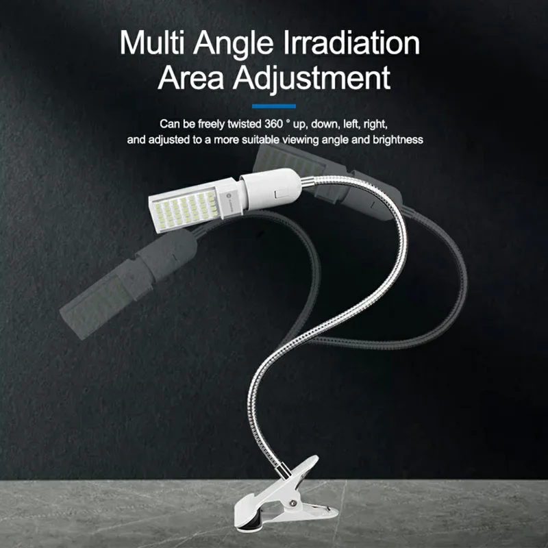 SUNSHINE SS-803 Clamp LED Work Light 360 Degree Adjustable 35 LEDs Metal Flexible Arm Clip-on Desk Lamp for Repair - EU Plug