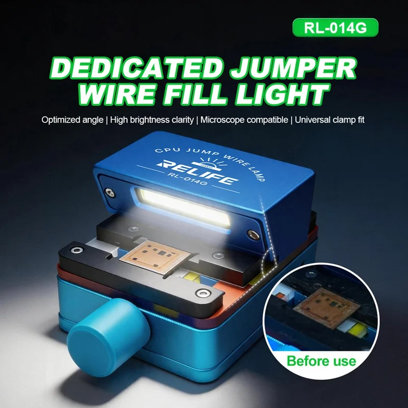 RELIFE RL-014G High Brightness Clarity CPU Jumper Wire Lamp USB-C Mini LED Fill Light for Microscope