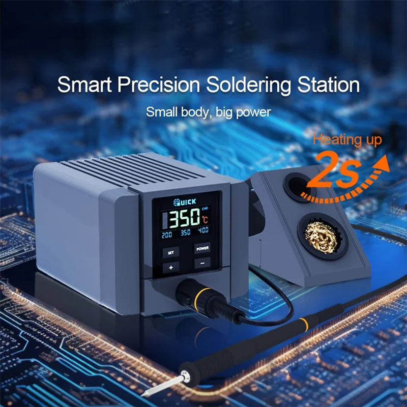 QUICK TS11 Smart Präzisionslötstation 90 W LCD-Anzeige HD-Farbbildschirm Mechanische Tasten Lötkolben-Set – EU-Stecker